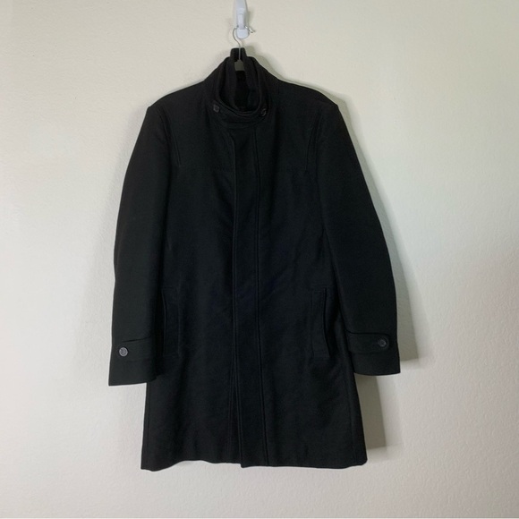Zara Man Moda Sport Black Zip up/ Button Up Coat L - Picture 1 of 8
